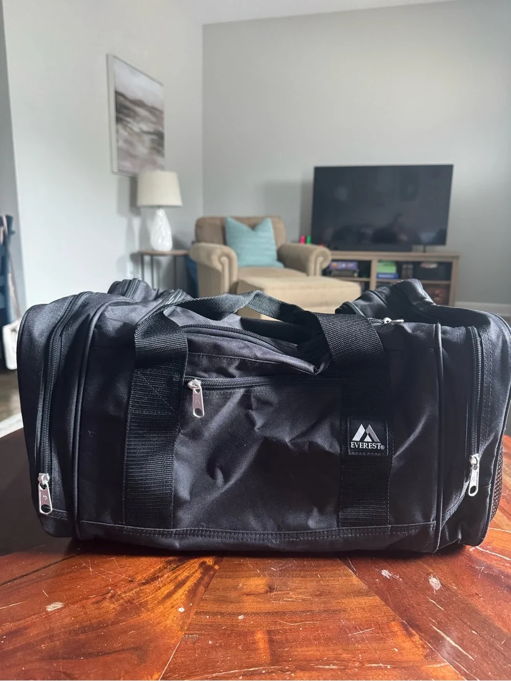 Black Men's Duffel Bag — Travel & Gym Carryall